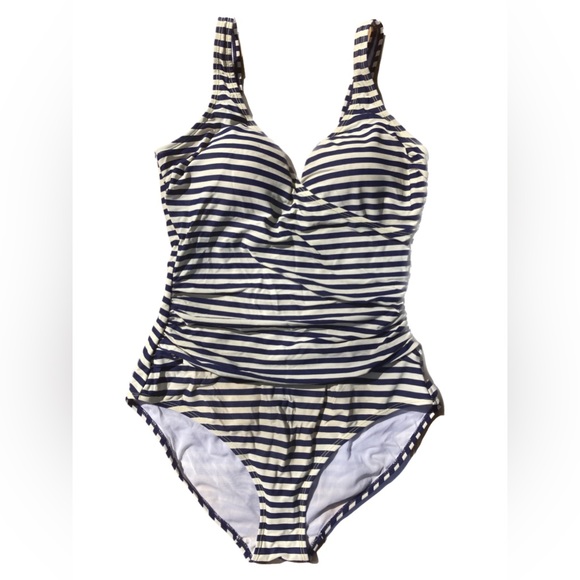 Boden | Navy Striped Swimsuit | Size 10 - Picture 2 of 5